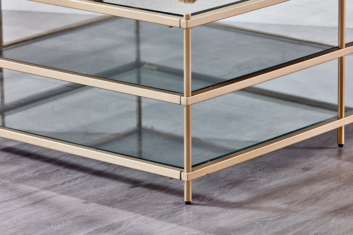 Luxe Powder Gold Metal Coffee Table Coffee Tables| Crestview