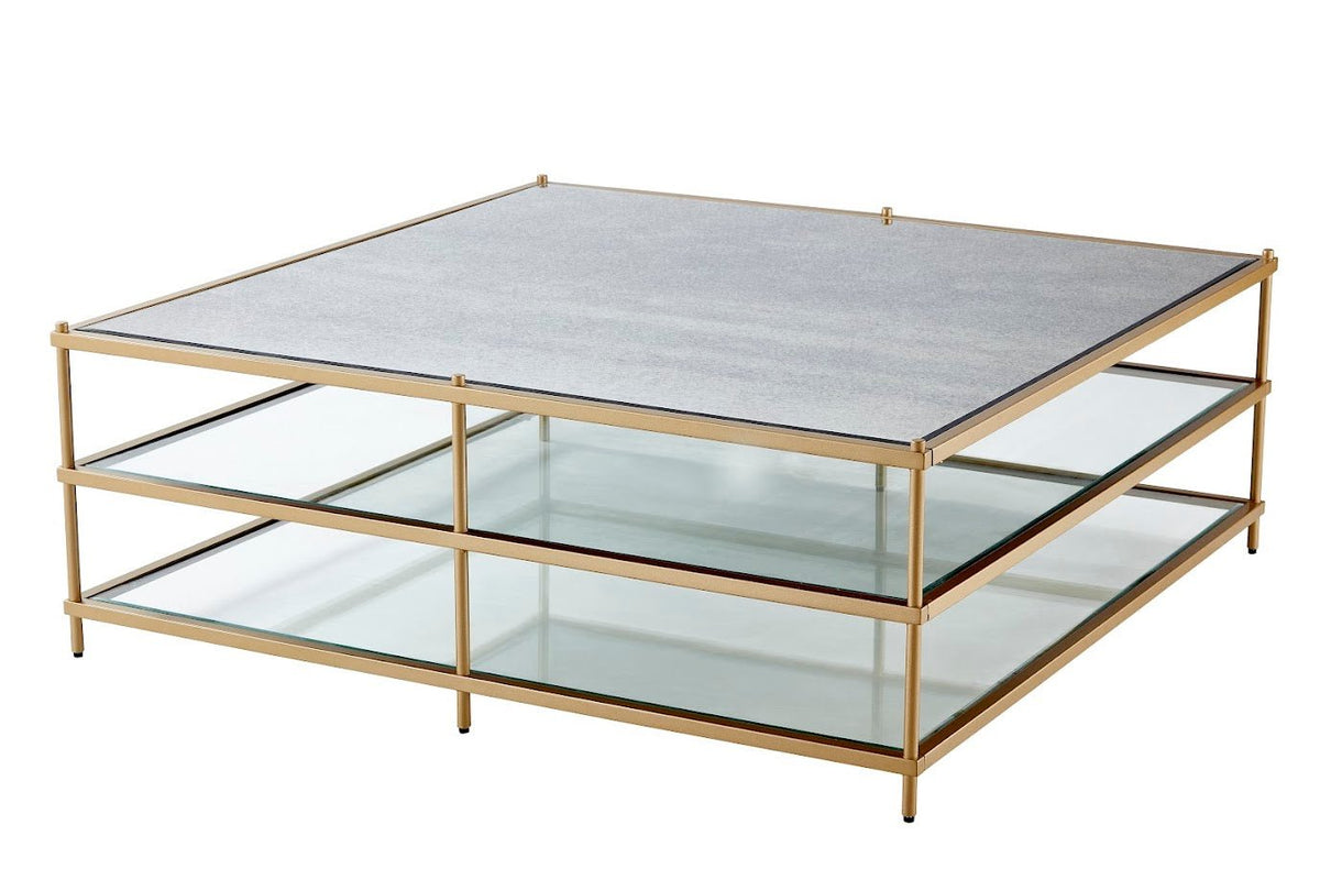 Luxe Powder Gold Metal Coffee Table Coffee Tables| Crestview