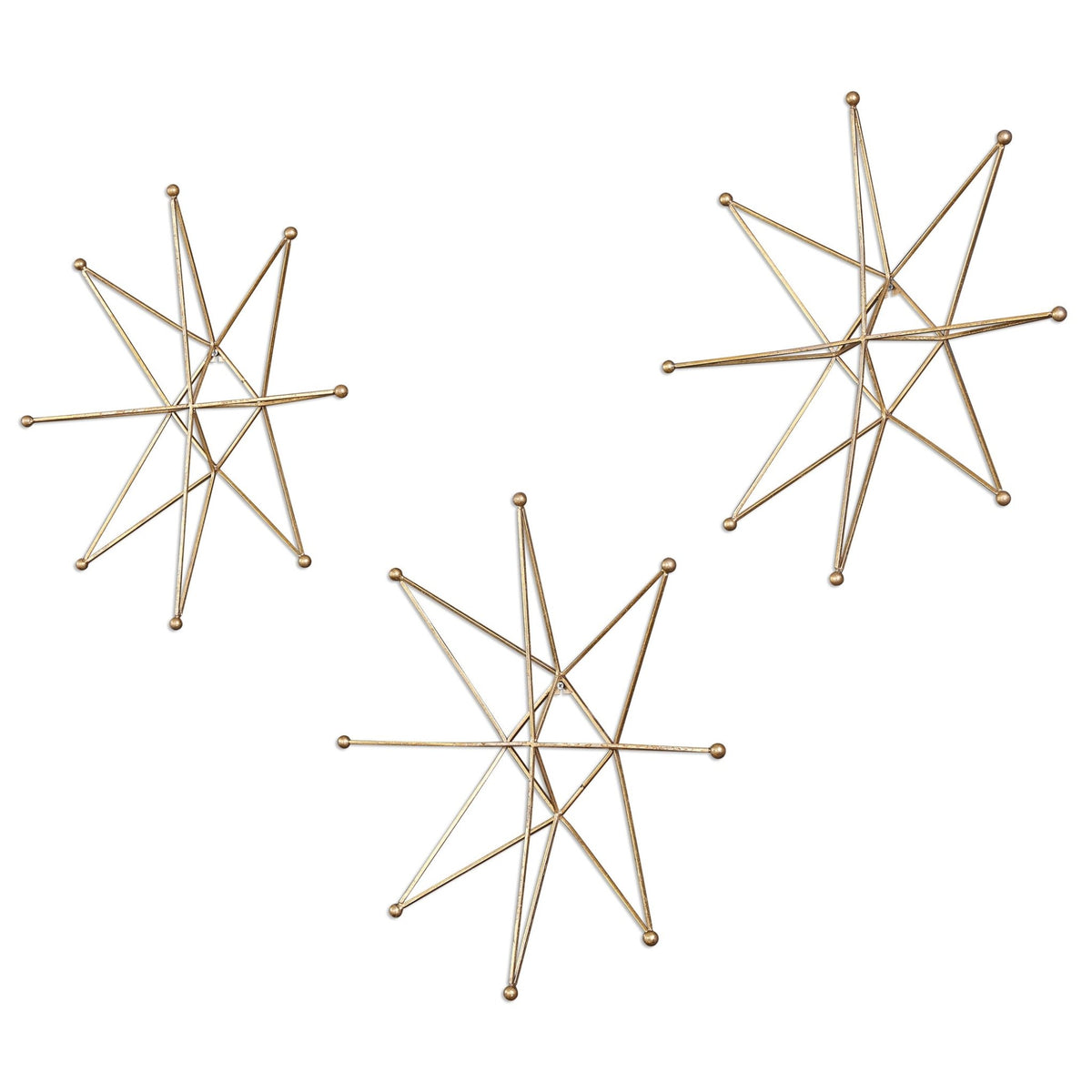 Gold Stars Wall Decor, S/3 Wall Decors| Uttermost