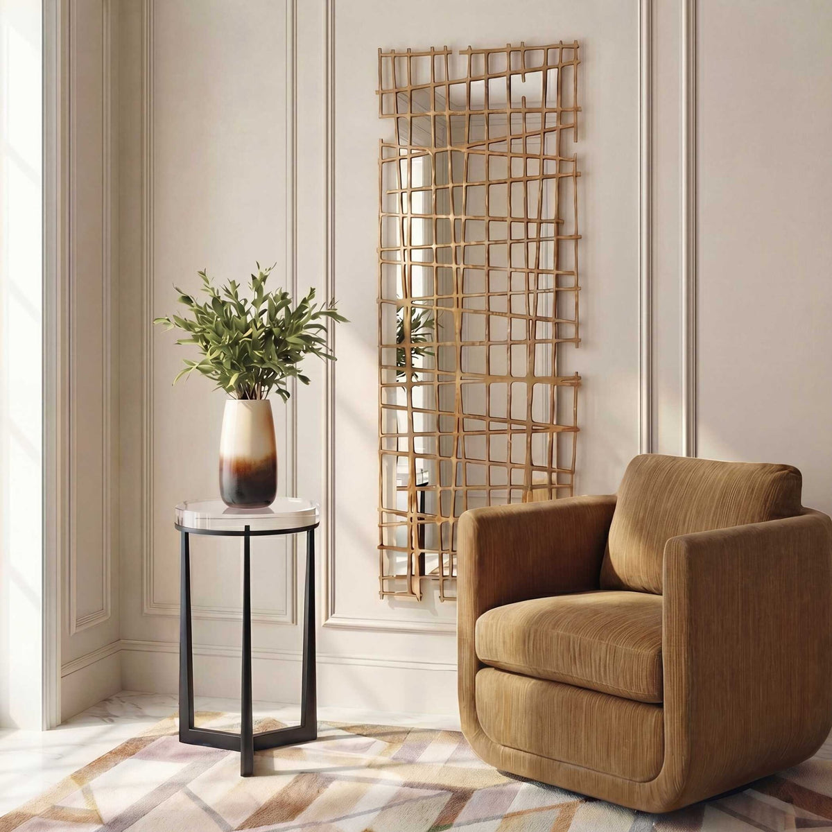 Golden Intersection Mirrored Wall Decor Wall Art| Uttermost