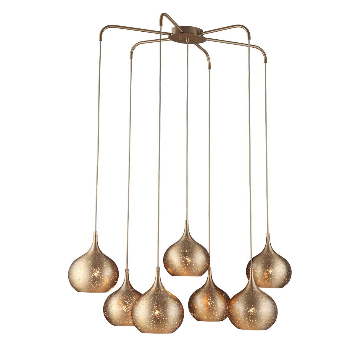 Golden Onion, 7 Lt Chandelier chandeliers| Uttermost