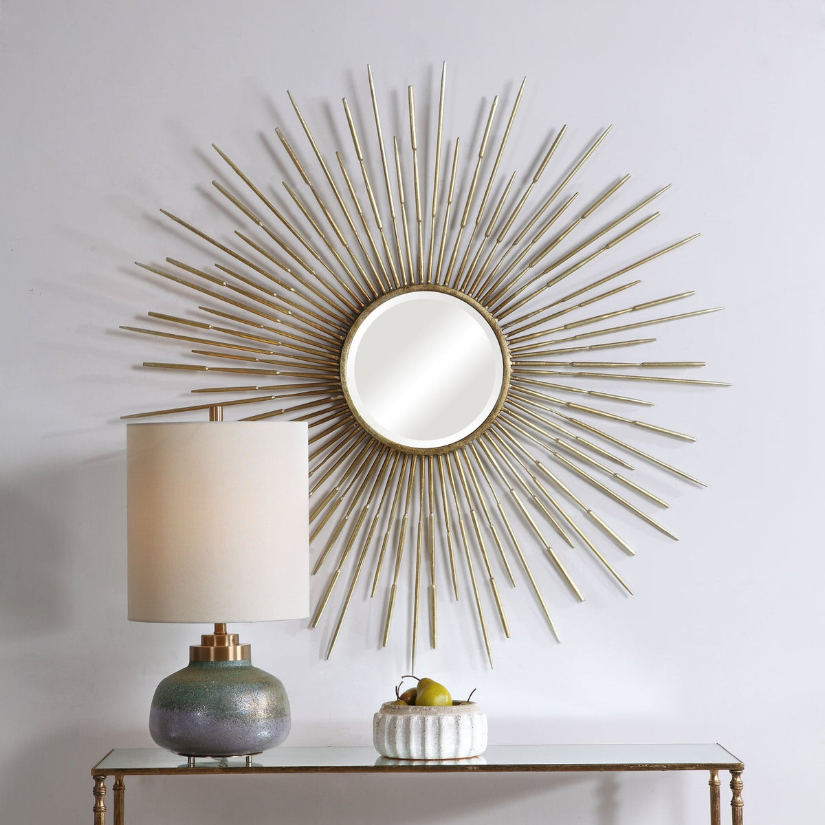 Golden Rays Round Mirror Mirrors| Uttermost