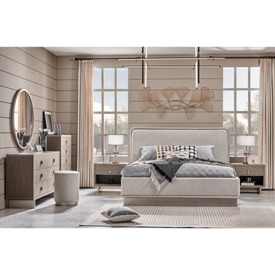Golden Shimmer Haven King Bedroom Set With Two Free Gift GLASS TABLE LAMP - Al Rugaib Furniture