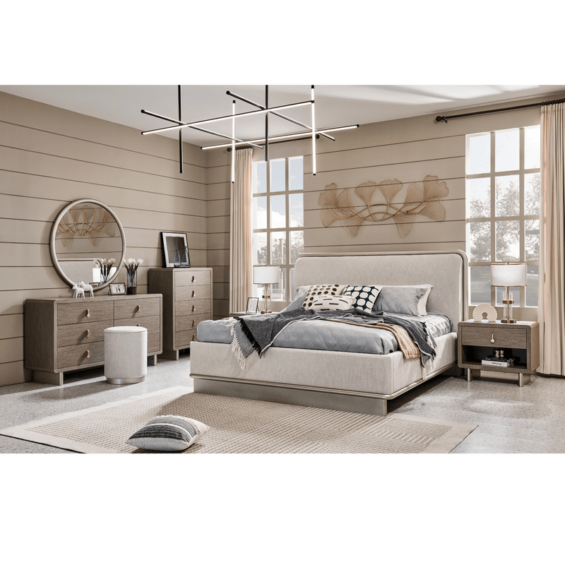 Golden Shimmer Haven King Bedroom Set With Two Free Gift GLASS TABLE LAMP - Al Rugaib Furniture