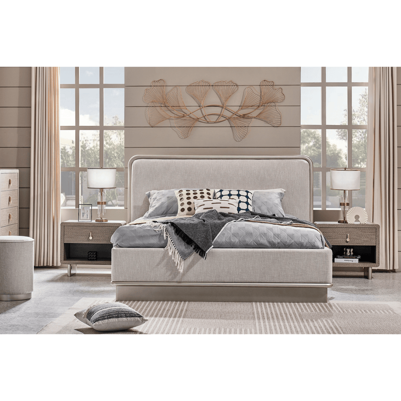 Golden Shimmer Haven King Bedroom Set With Two Free Gift GLASS TABLE LAMP - Al Rugaib Furniture