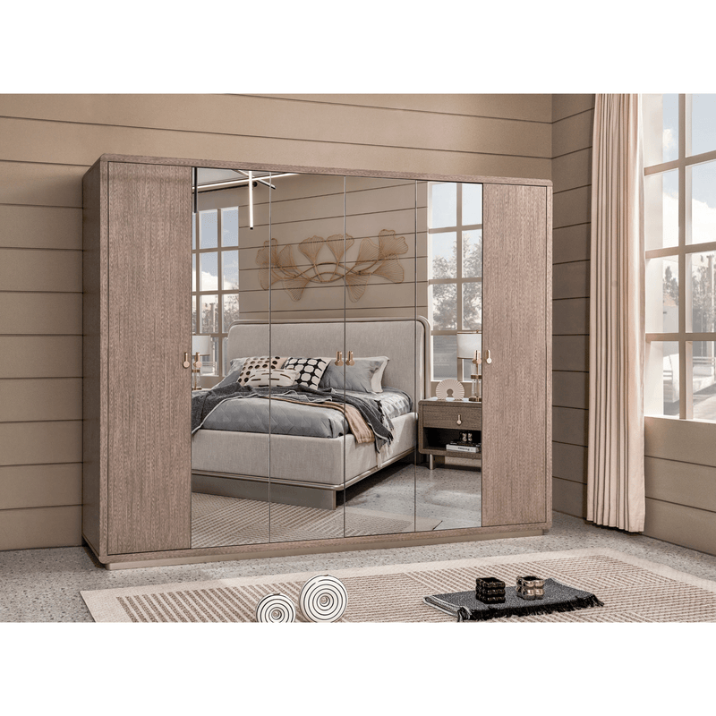 Golden Shimmer Haven King Bedroom Set With Two Free Gift GLASS TABLE LAMP - Al Rugaib Furniture