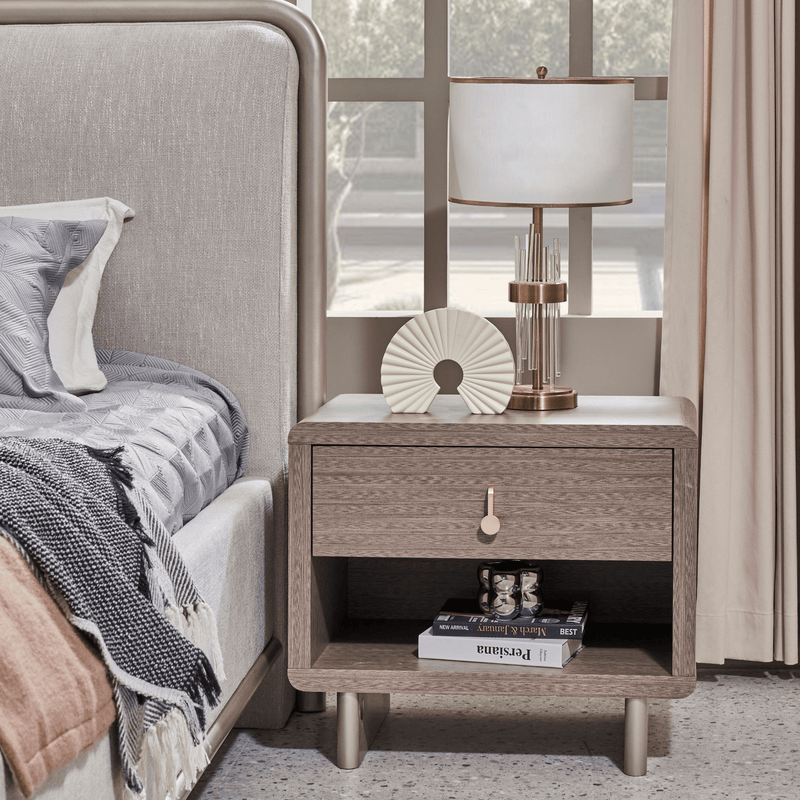 Golden Shimmer Haven King Bedroom Set With Two Free Gift GLASS TABLE LAMP - Al Rugaib Furniture