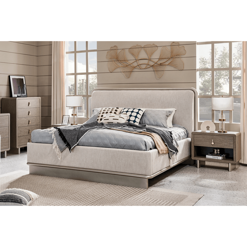 Golden Shimmer Haven King Bedroom Set With Two Free Gift GLASS TABLE LAMP - Al Rugaib Furniture