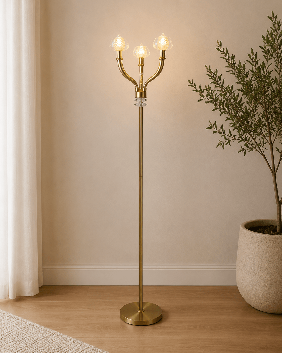 GOLDEN STEEL FLOOR LAMP Floor lamps| Sagebrook Home
