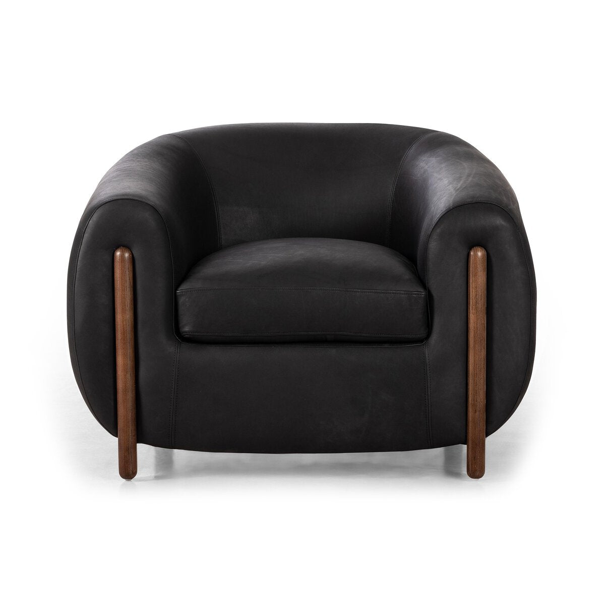 Grace Black Leather Arm Chair (96cm) Chairs| Roots Furniture