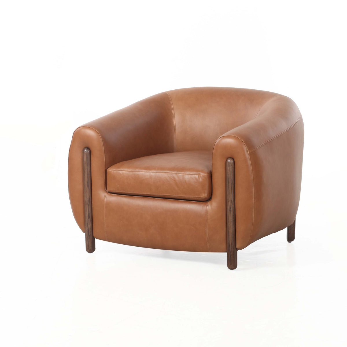 Grace Brown Leather Accent Chair (96Cm) Chairs| Roots Furniture