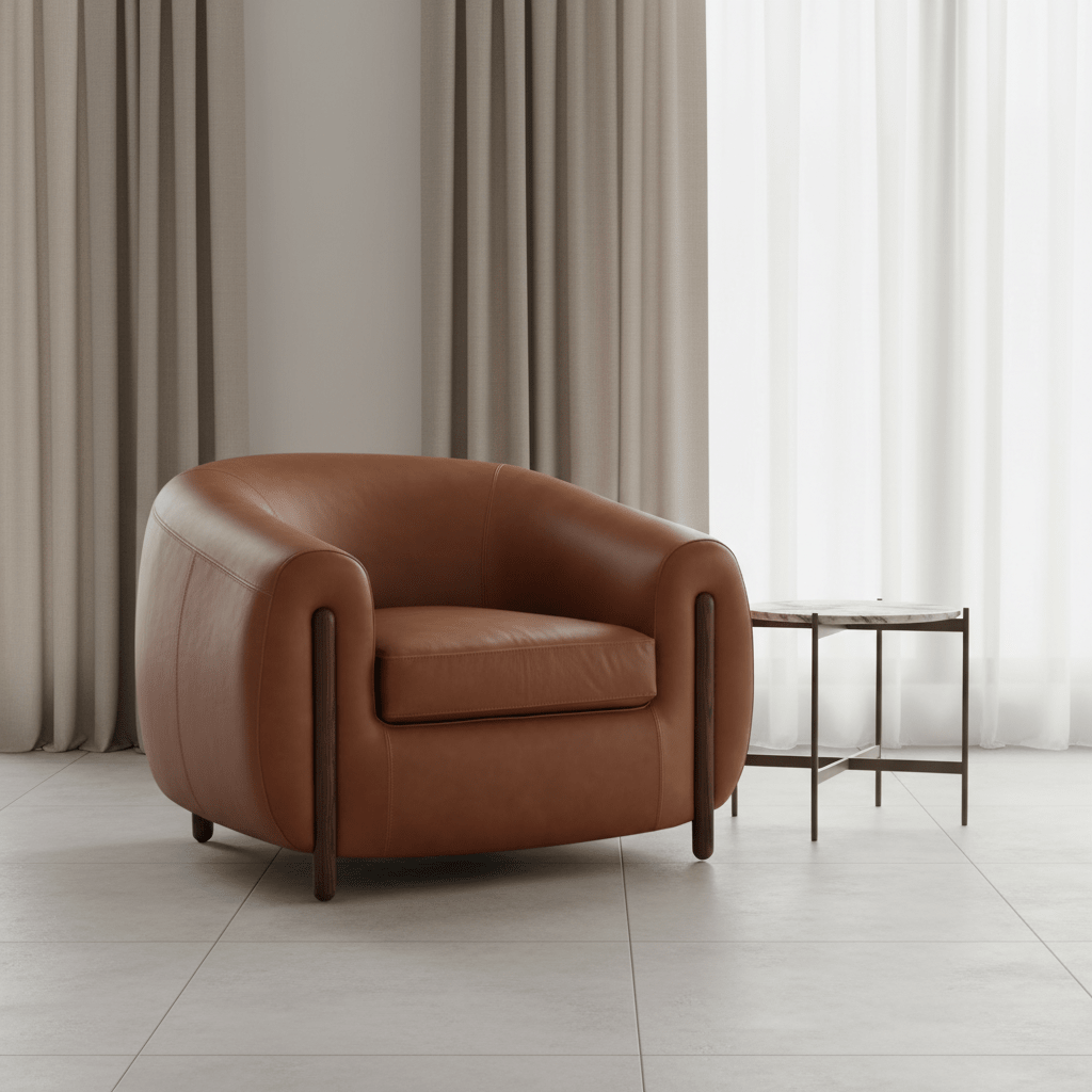 Grace Brown Leather Accent Chair (96Cm) Chairs| Roots Furniture
