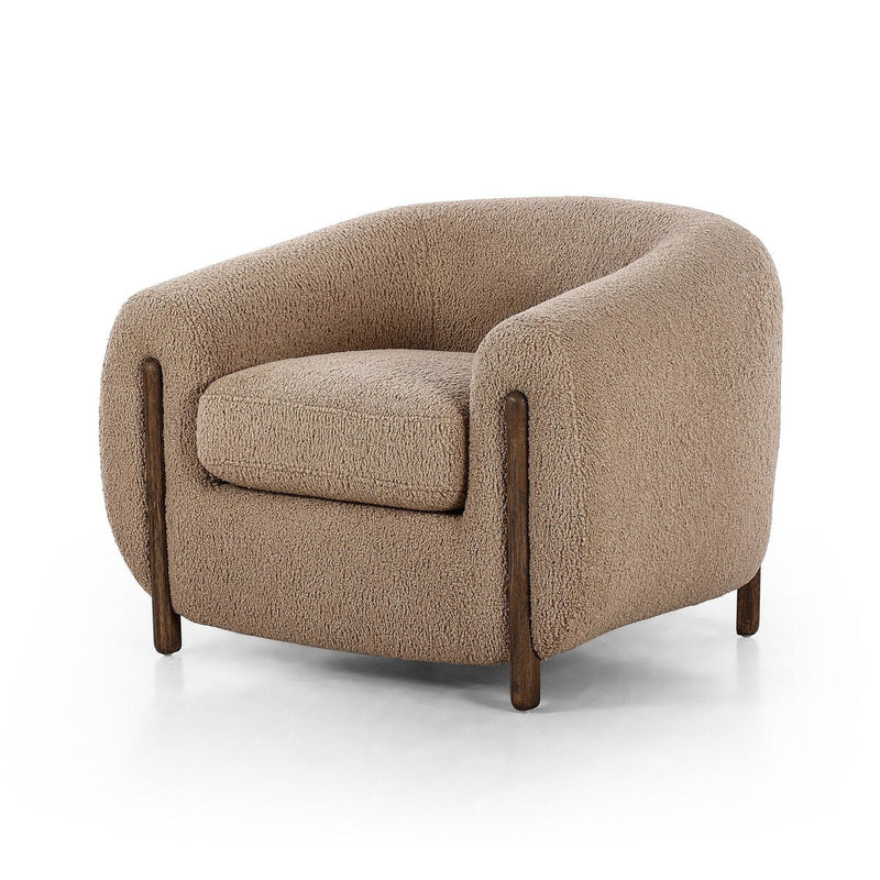 Grace Oat Boucle Arm Chair (96cm) - Al Rugaib Furniture