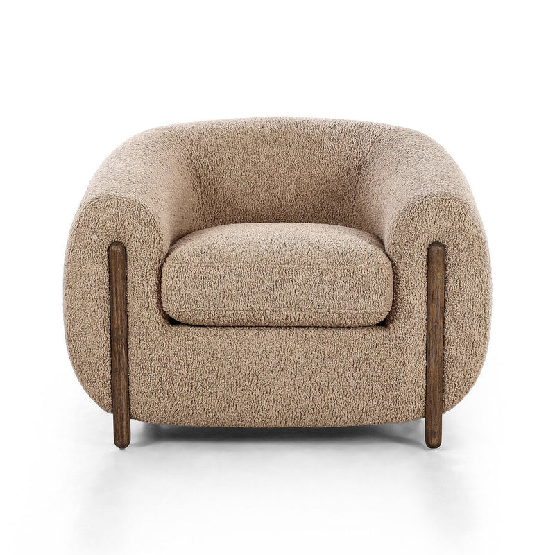 Grace Oat Boucle Arm Chair (96cm) - Al Rugaib Furniture