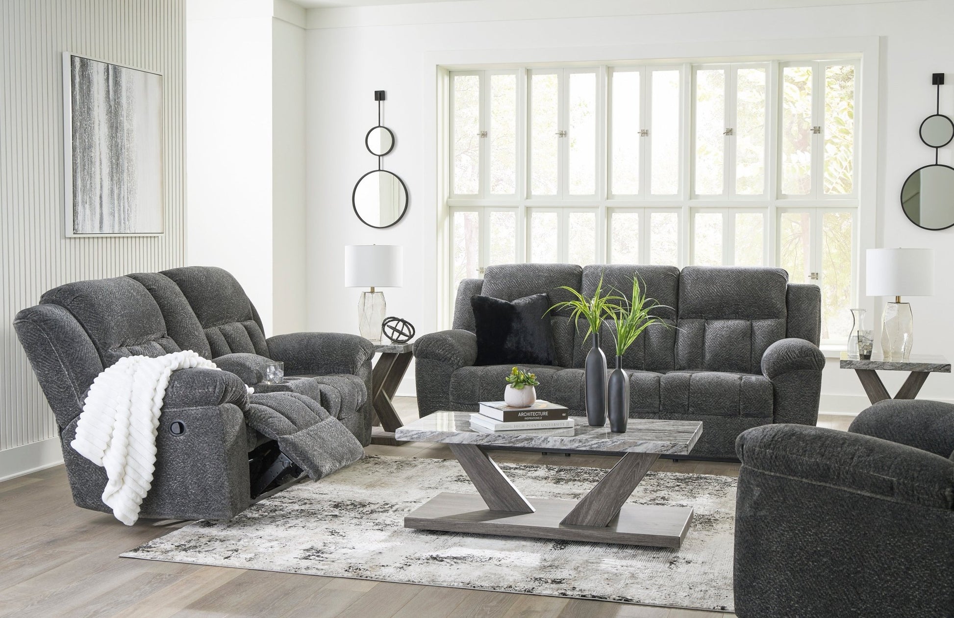 Graphite Frohn Motion set Recliners| Ashley Homestore