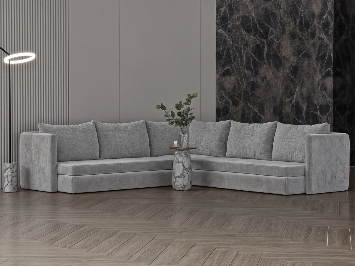 Gray corner model "Ishraq" in size 300×300 Sectionals| Oak