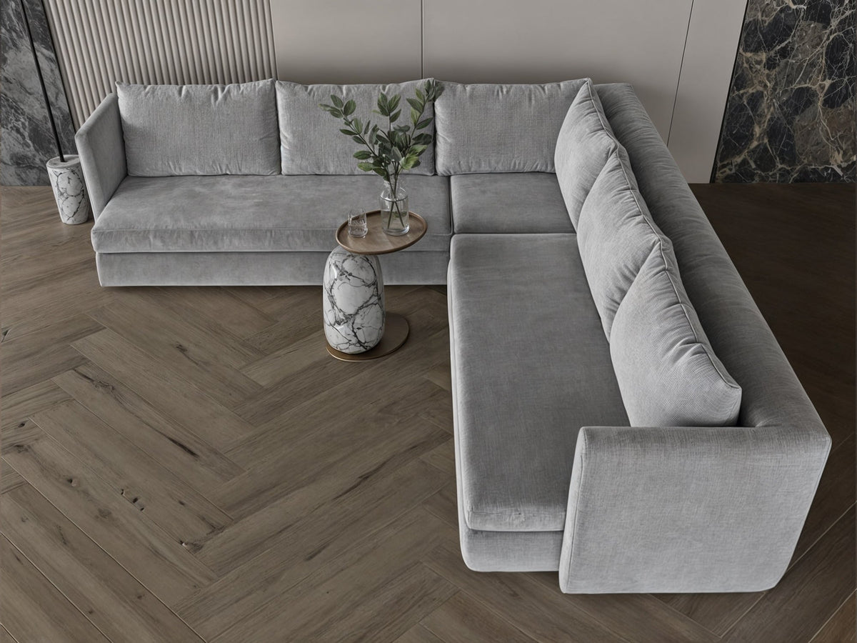 Gray corner model "Ishraq" in size 300×300 Sectionals| Oak
