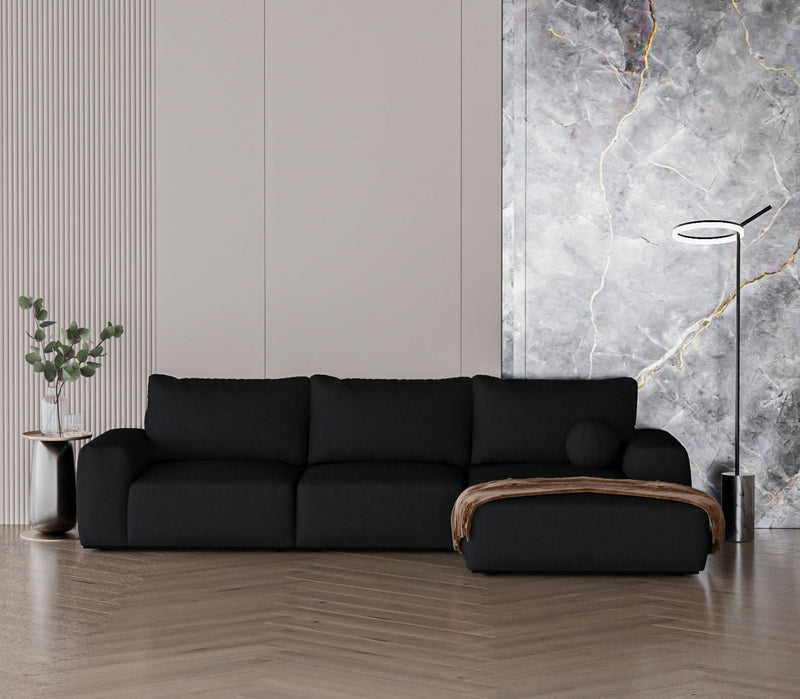 Gray corner sofa, Buraq model, size 265×160 - Al Rugaib Furniture