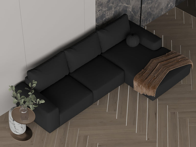 Gray corner sofa, Buraq model, size 265×160 - Al Rugaib Furniture