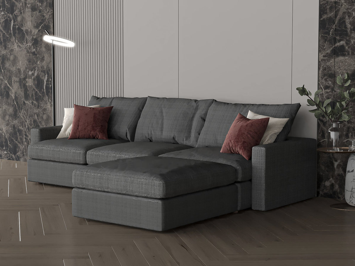 Gray corner sofa model "Luxury" size 250×160 Sectionals| Oak
