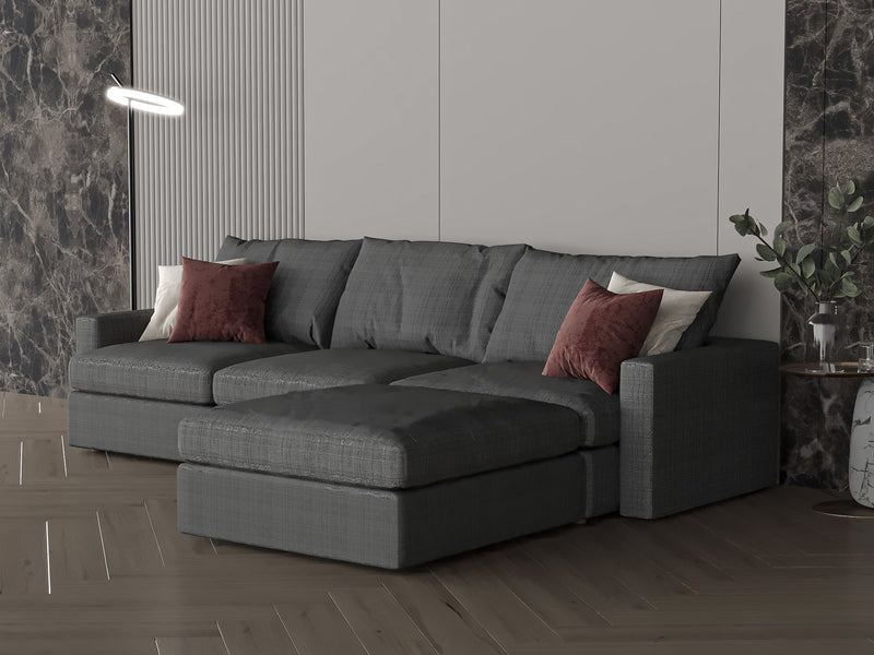 Gray corner sofa model "Luxury" size 250×160 - Al Rugaib Furniture