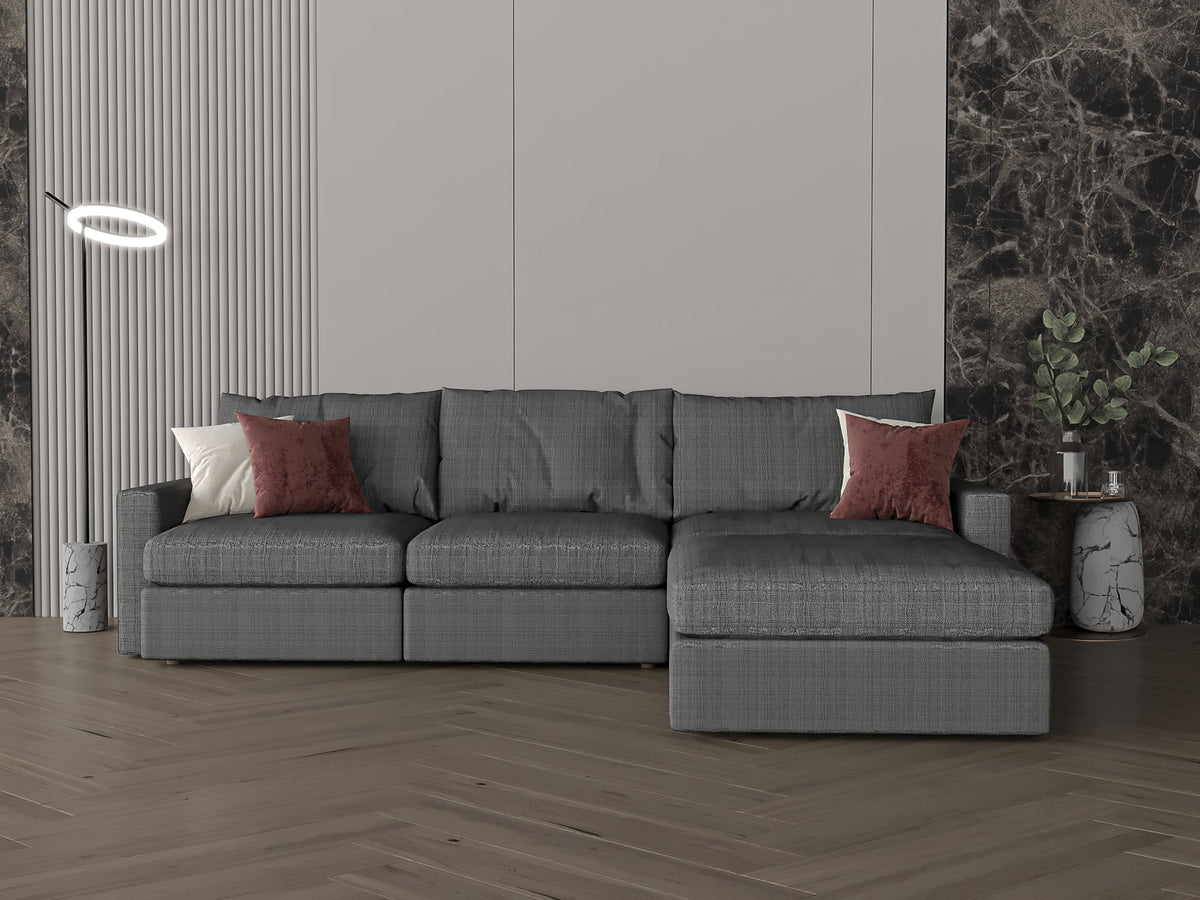 Gray corner sofa model "Luxury" size 250×160 Sectionals| Oak