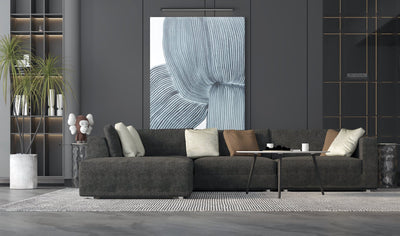 Gray corner sofa model "Raqi" size 270×210 - Al Rugaib Furniture