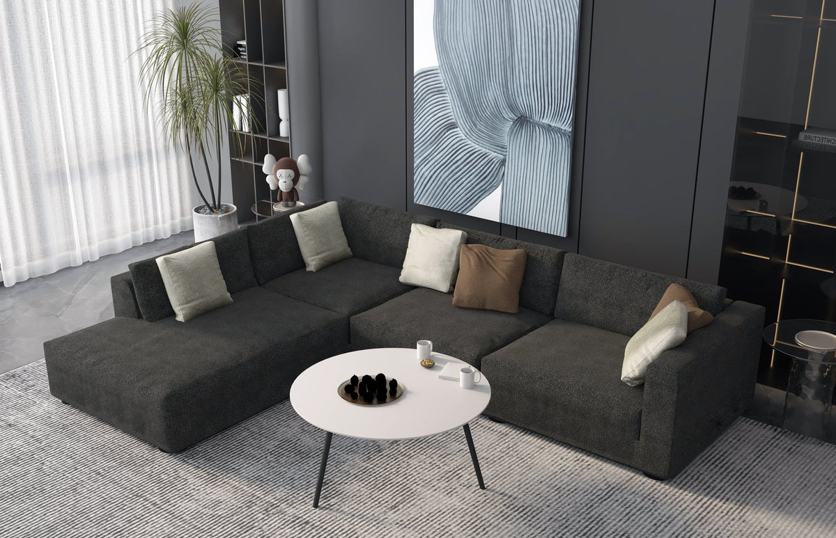Gray corner sofa model "Raqi" size 270×210 Sectionals| Oak