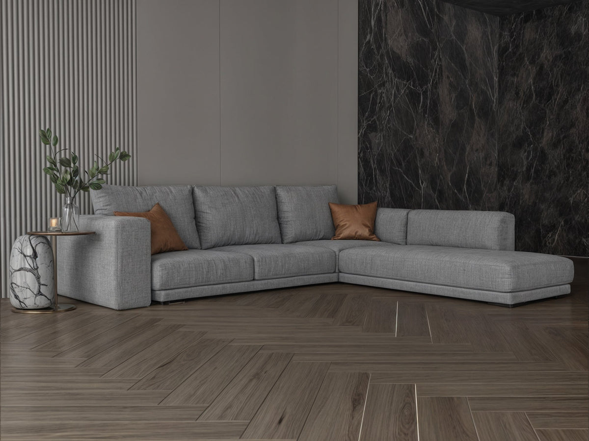 Gray corner sofa model "Ronaq" in size 300×300 Sectionals| Oak