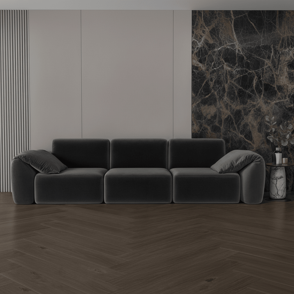 Gray neon chanel fabric sofa 270x90x37 cm Sofas & Loveseats| Oak