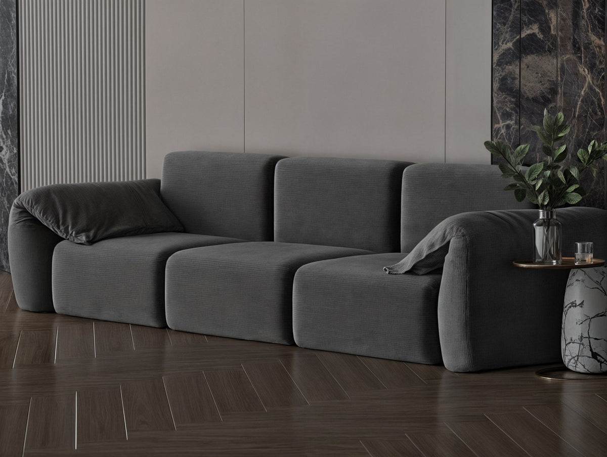 Gray neon chanel fabric sofa 270x90x37 cm Sofas & Loveseats| Oak