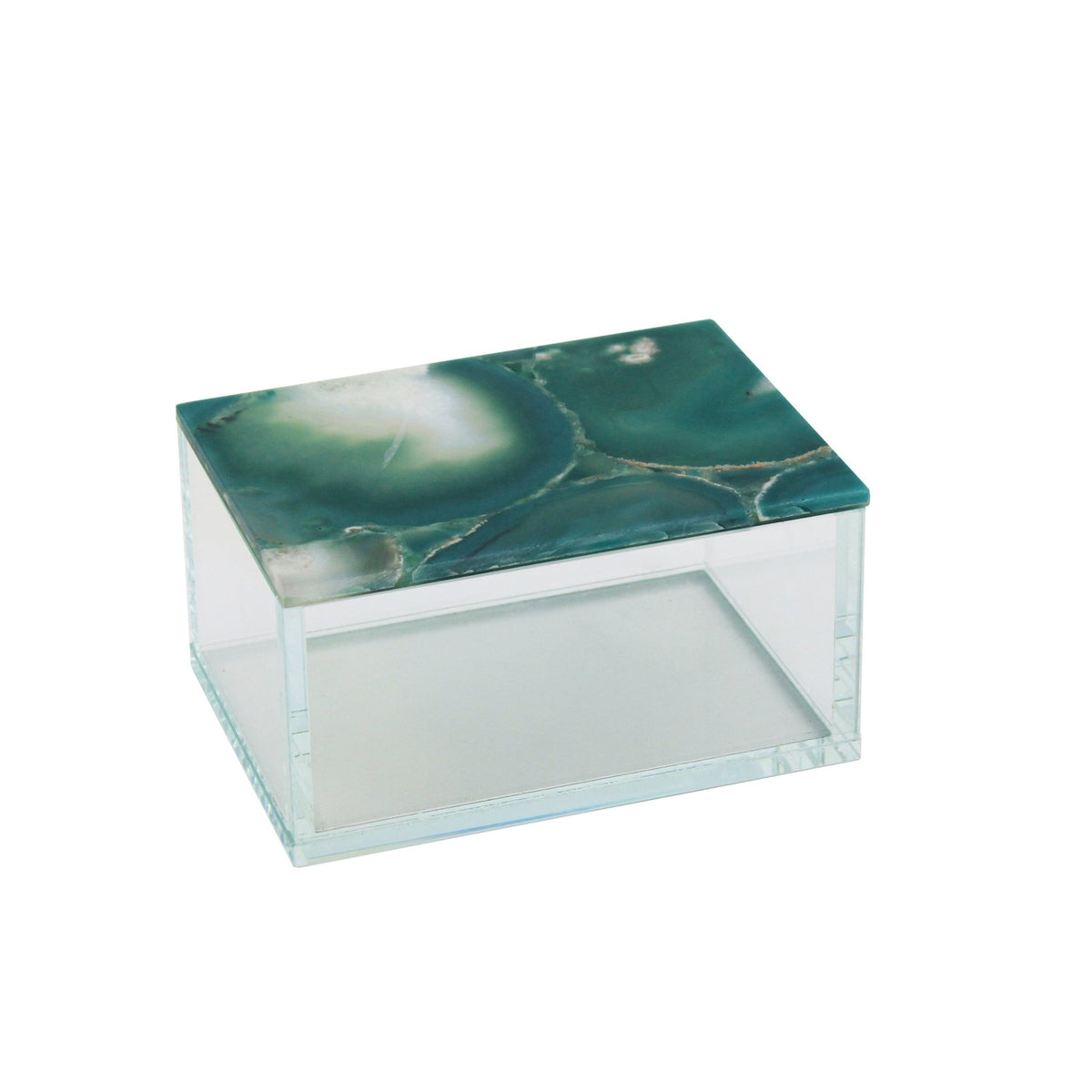 GREEN AGATE TOP GLASS BOX Box| Sagebrook Home