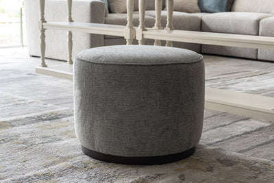 Grey Linen Ottoman W55.5xH44cm - Al Rugaib Furniture