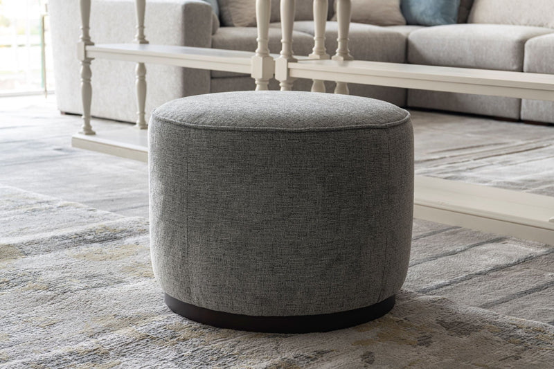 Grey Linen Ottoman W55.5xH44cm - Al Rugaib Furniture