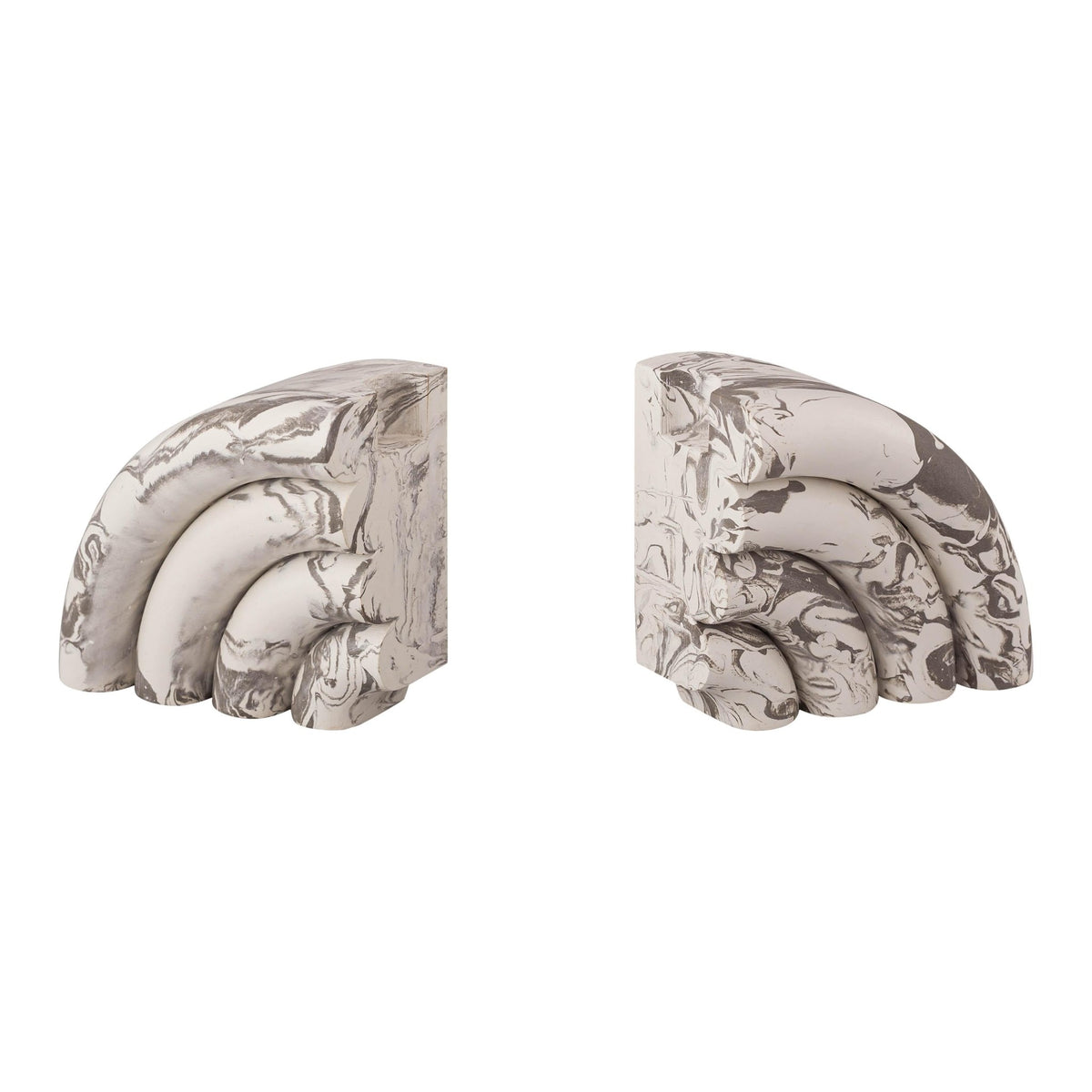 Grey Marble Bookends - Set of 2 Table Decors| TOV