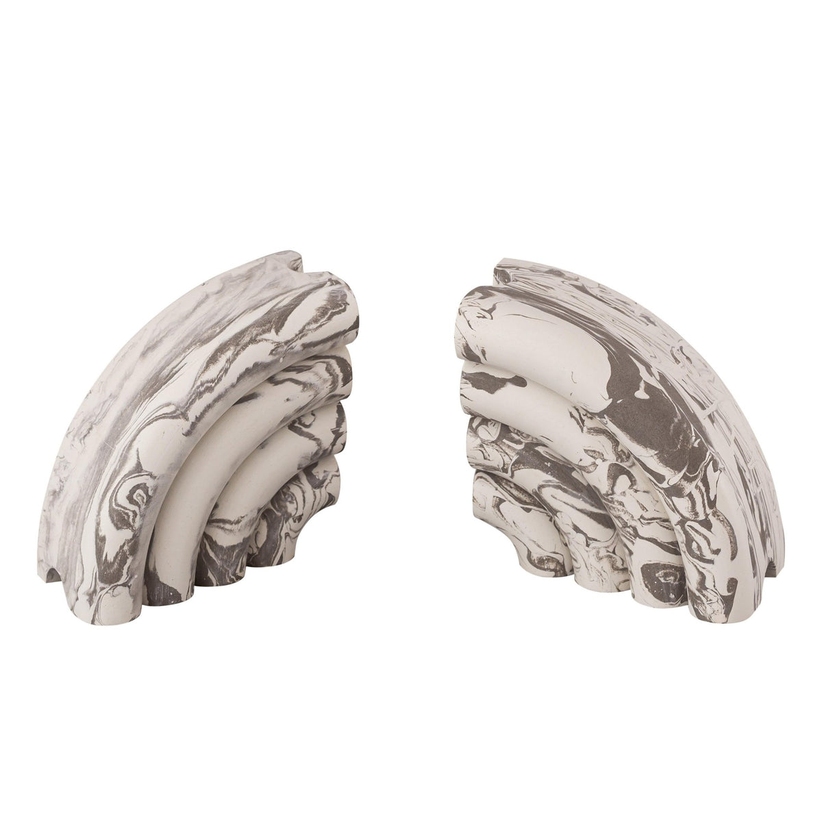 Grey Marble Bookends - Set of 2 Table Decors| TOV