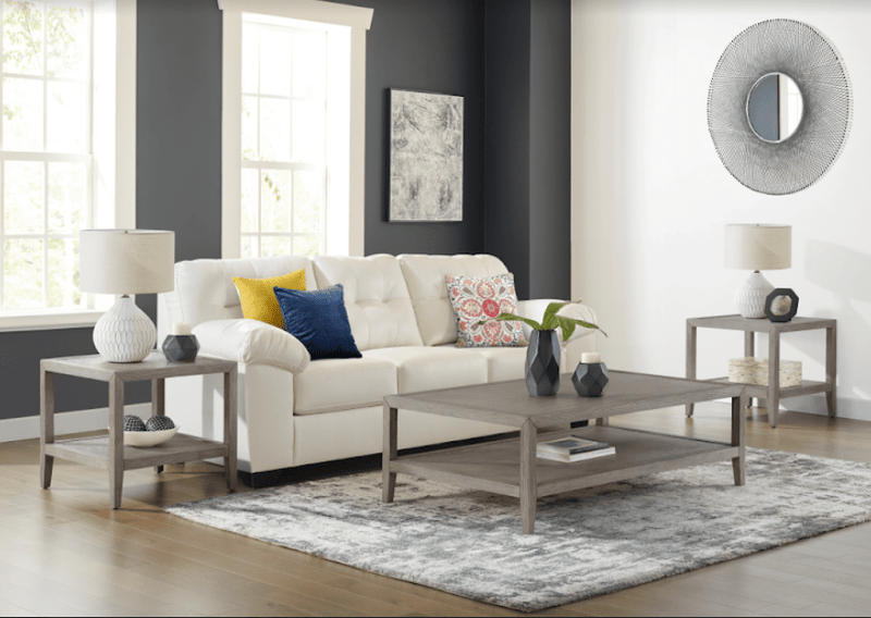 Grey Oak Wood Side Table - Al Rugaib Furniture