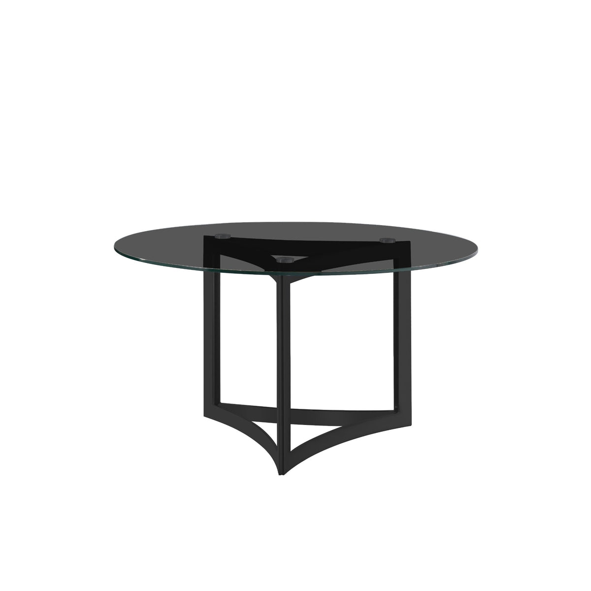 Alexa Dining Table Black Base and 130 CM Round Gray Glass