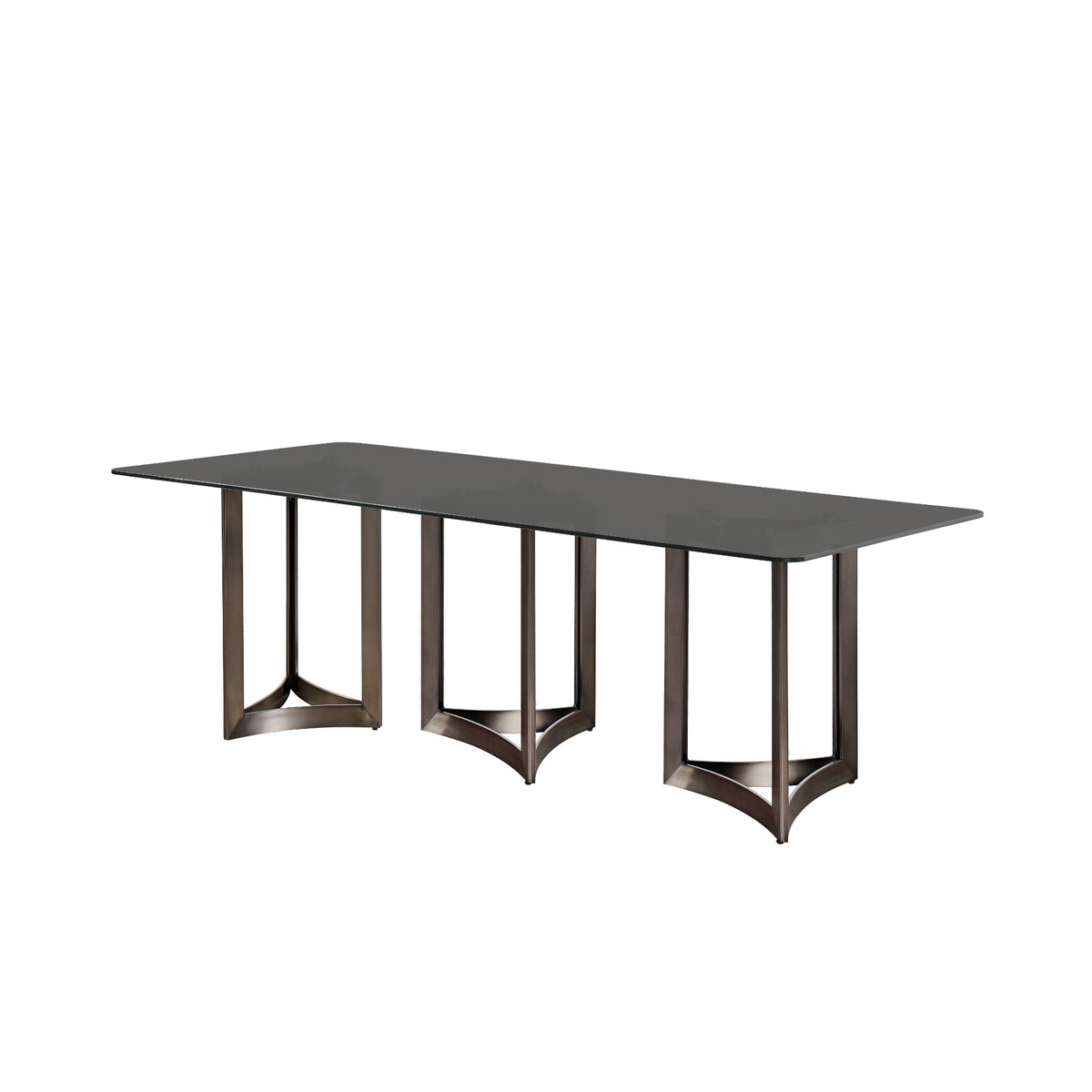 Alexa Dining Table Bronze Base and 295 CM Gray Glass