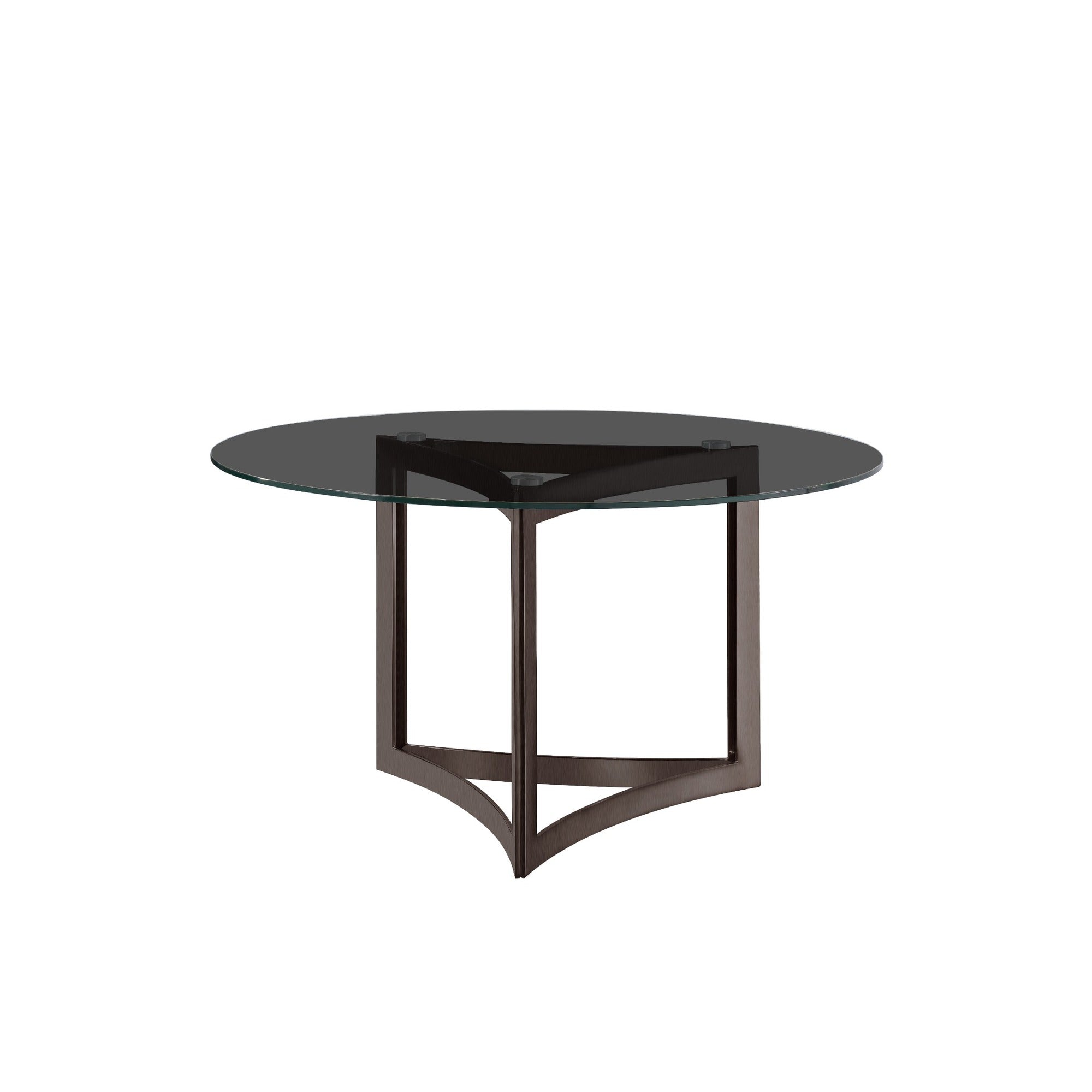 Alexa Dining Table Bronze Base and 130 CM Round Gray Glass