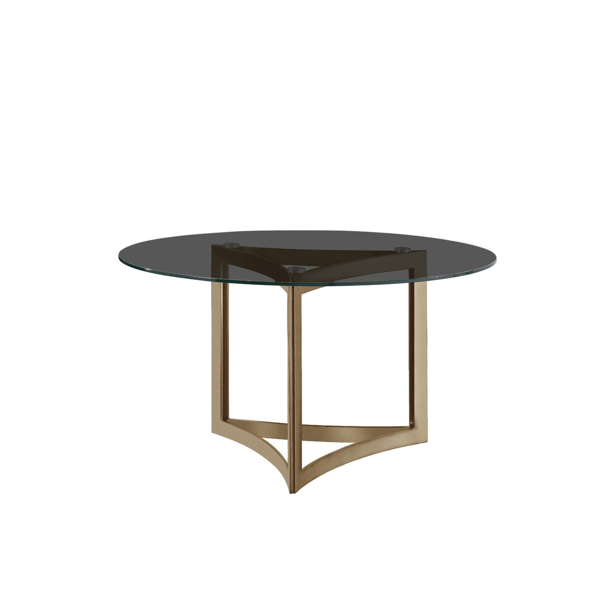 Alexa Dining Table Gold Base and 180 CM Round Gray Glass