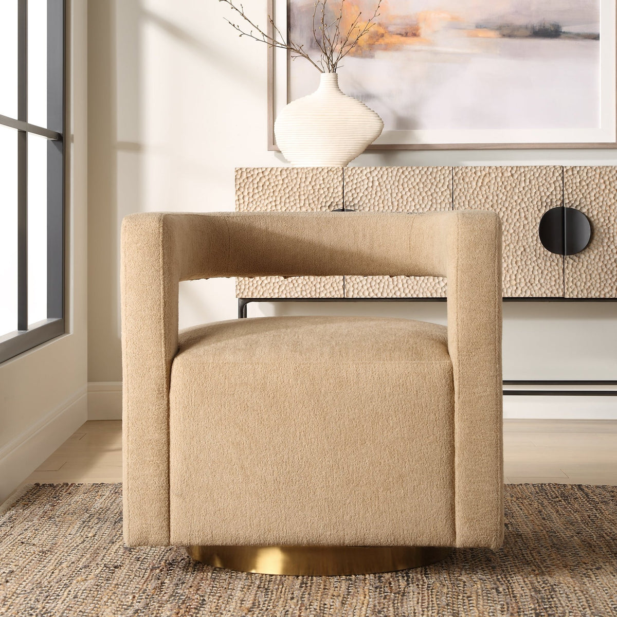 Grounded Modern Swivel Chair Chairs| Uttermost