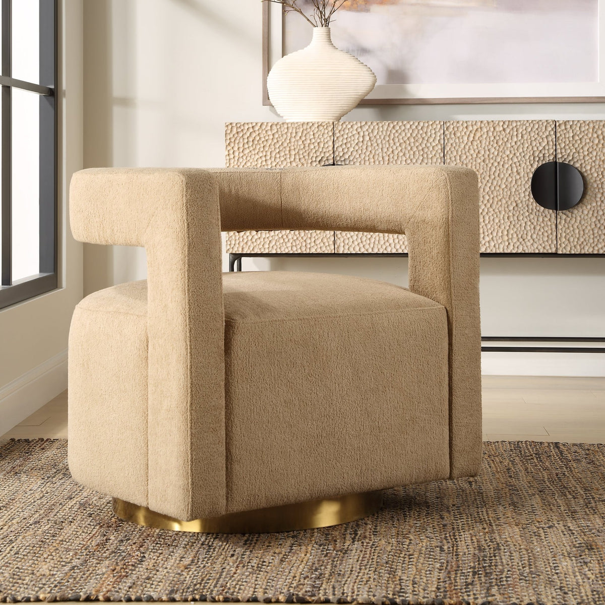 Grounded Modern Swivel Chair Chairs| Uttermost