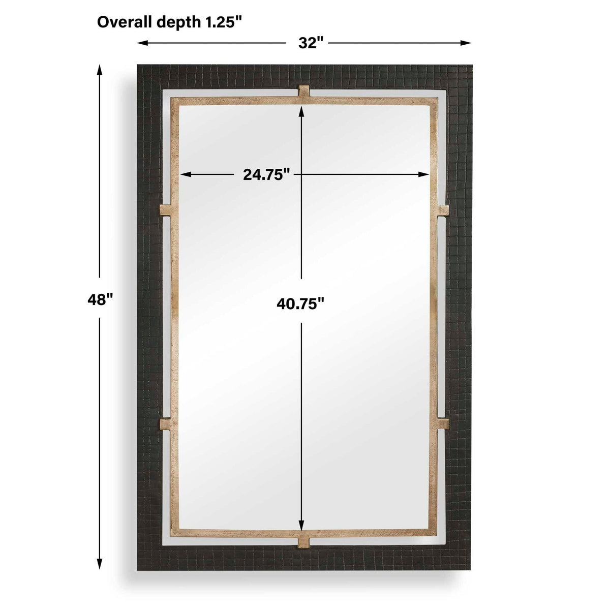 Guerra Walnut & Brass Mirror Mirrors| Uttermost