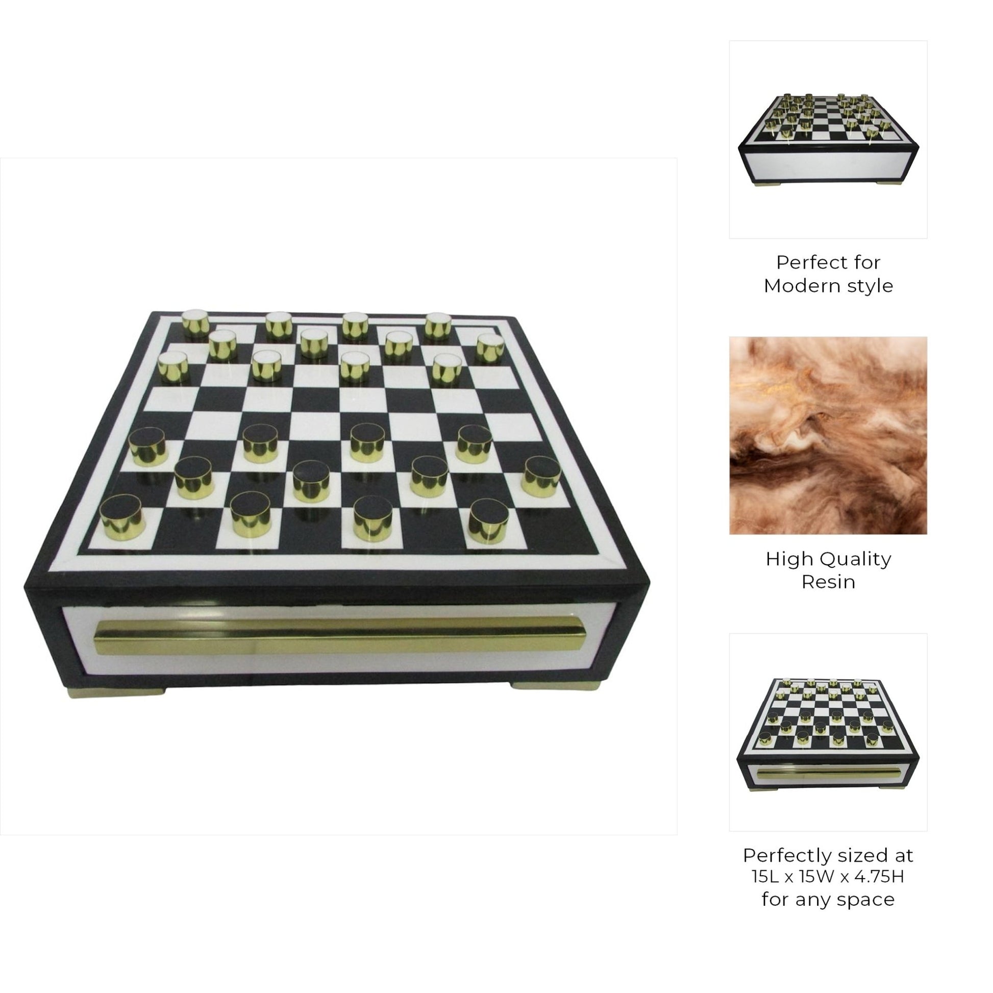 Guersney Checkers Set Table Decors| Sagebrook Home