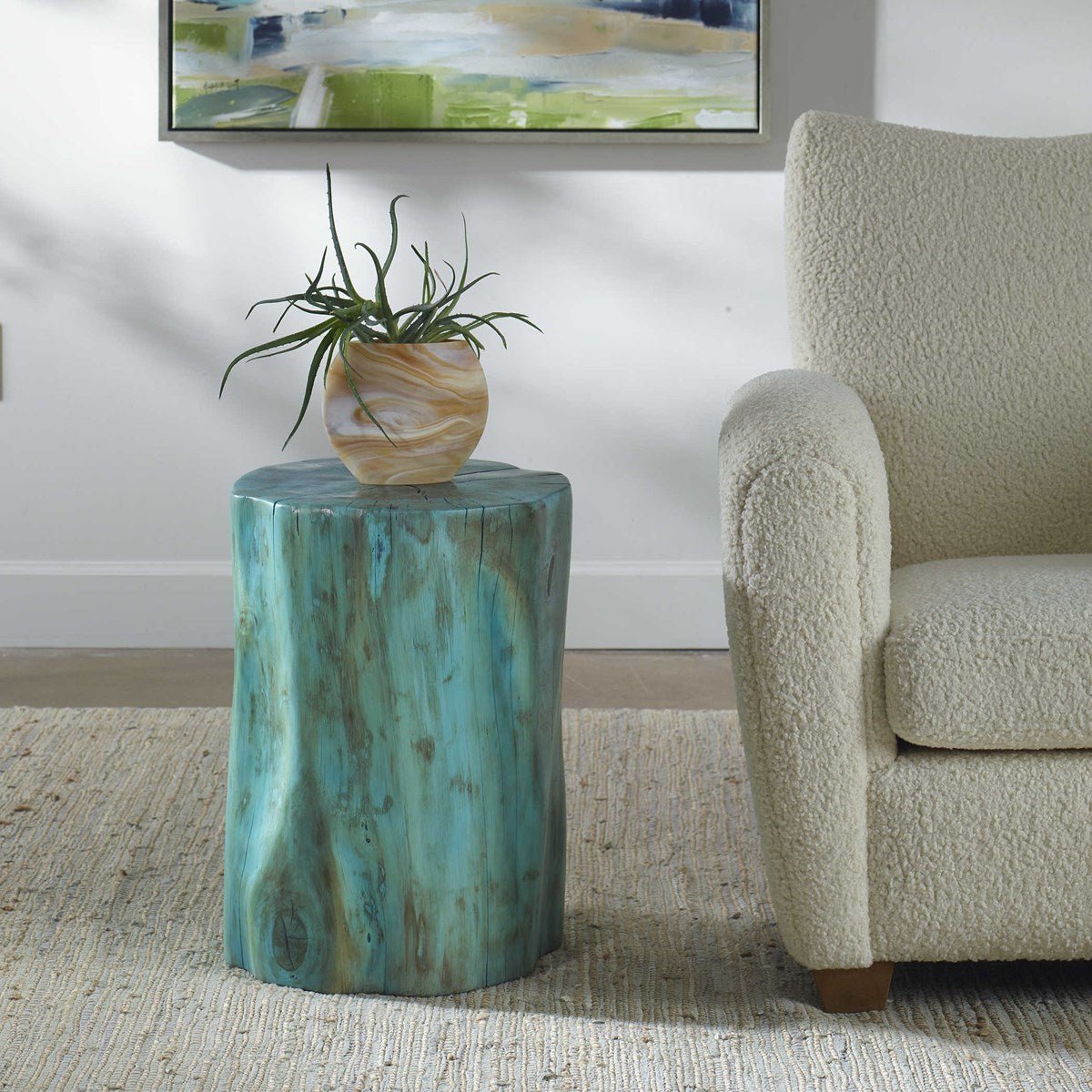 Habitat Accent Stool, Blue Stools| Uttermost