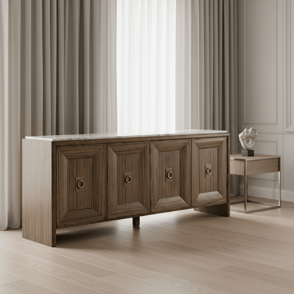 Hamilton Collection - Hamilton White Marble Credenza Servers| Jonathan Charles