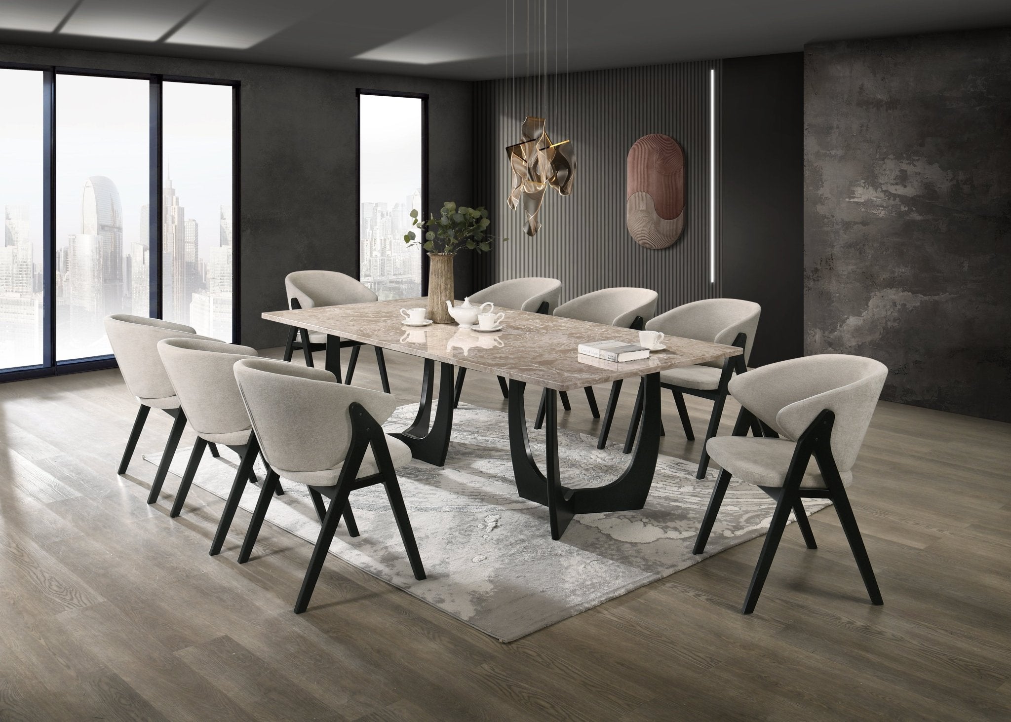 Hana Beige Marble Dining Table 8 Dining Tables| Roots Furniture
