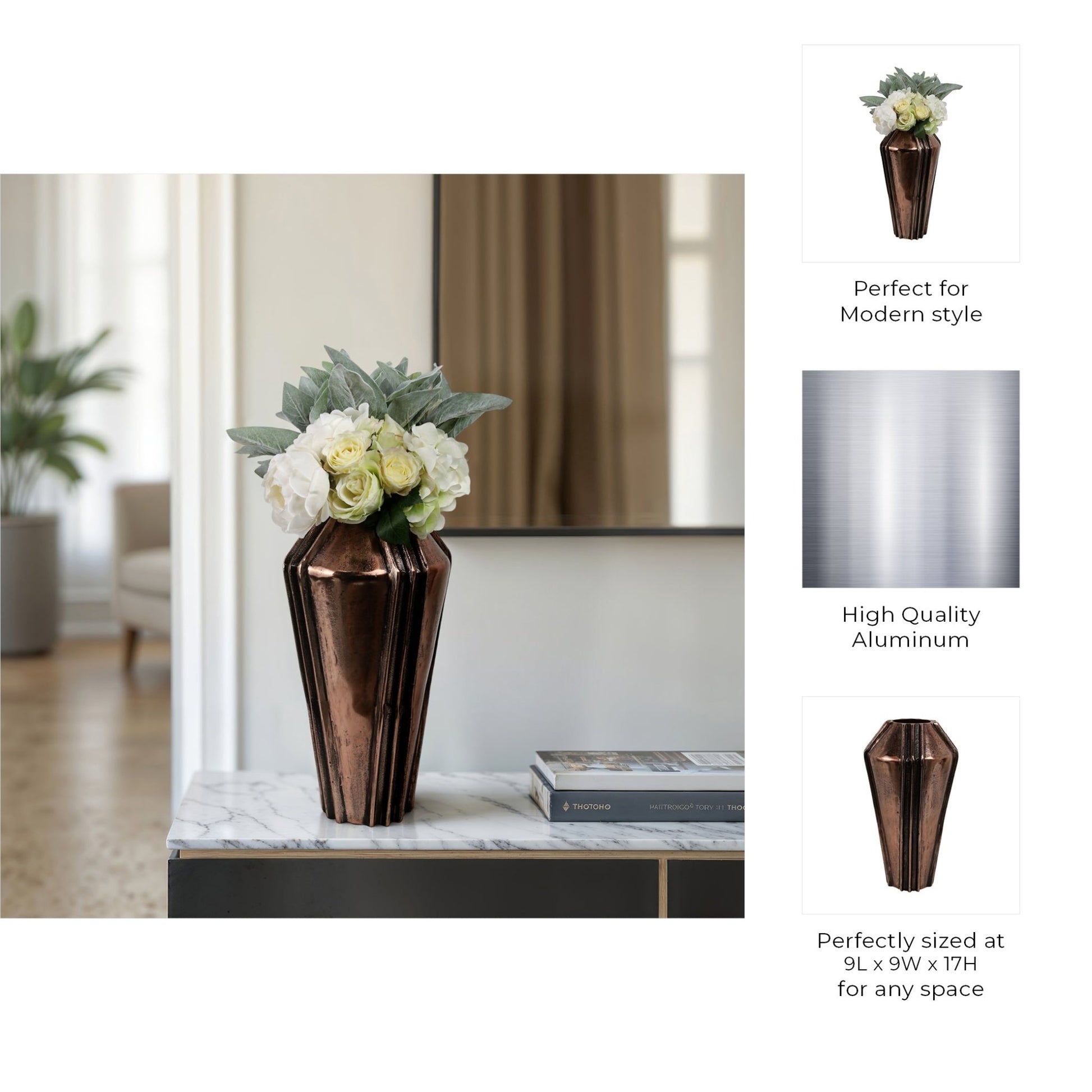 Hana Bronze Vase Vases and Jars| Sagebrook Home