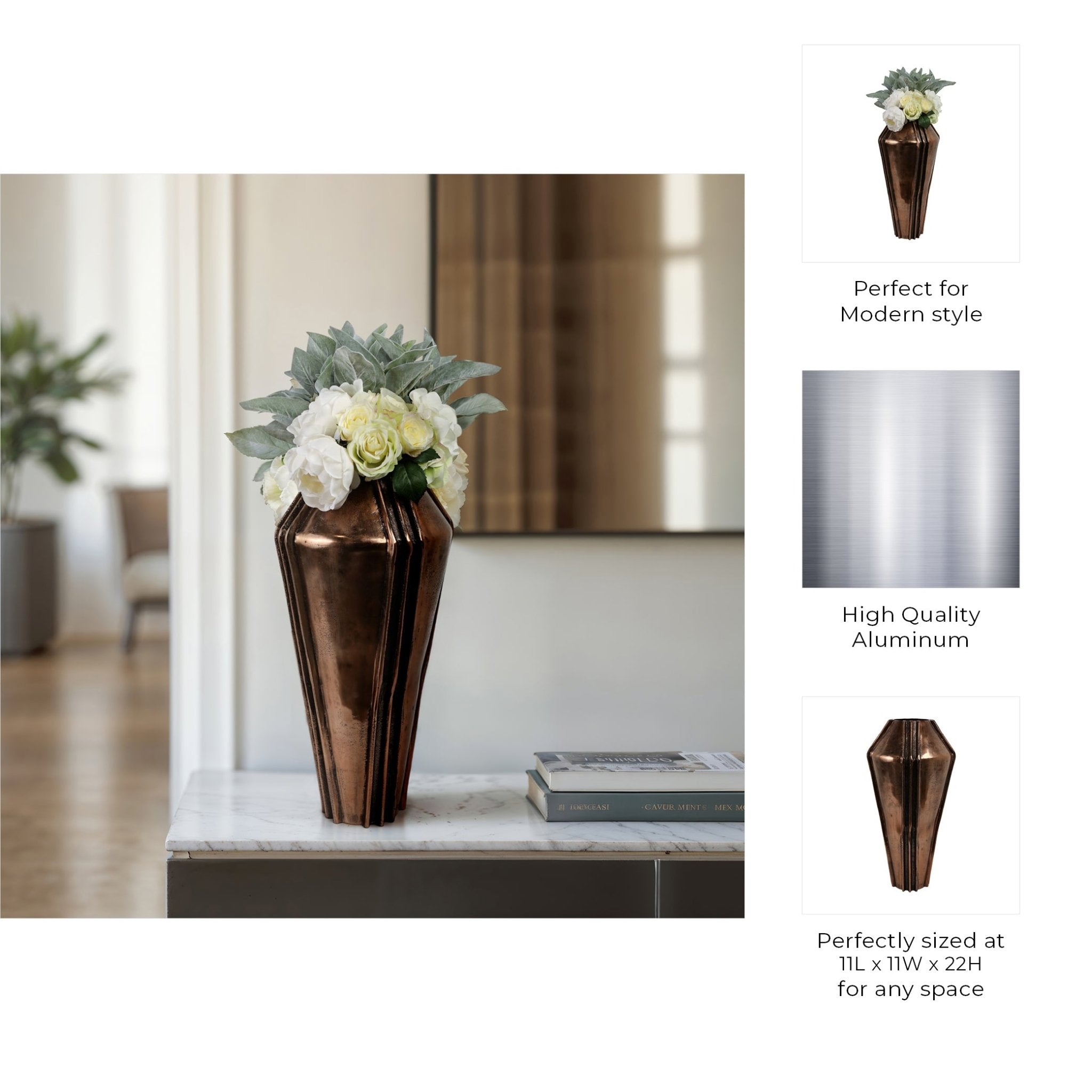 Hana Bronze Vase Vases and Jars| Sagebrook Home